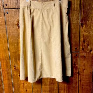 Style & Co. Tan Corduroy Skirt Classic 100% cotton Vintage - zipper at waist